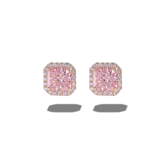 Exquisite Square Pink golden zirkonia