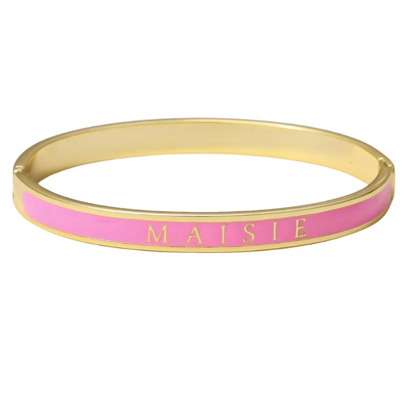✨ Fairy Magic Armreif mit Namensgravur in Gold, Rosa✨