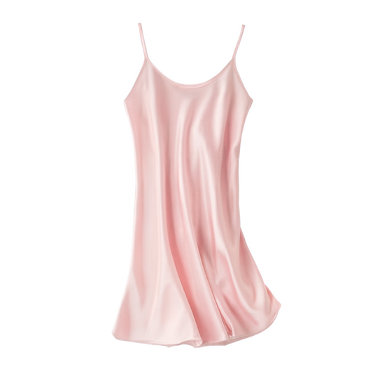 Rosé Satin-Kleid – Romantisches Sommerkleid & Date-Dress in Knielänge