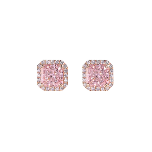 Exquisite Square Pink golden zirkonia