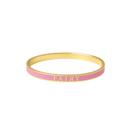 ✨ Fairy Magic Armreif mit Namensgravur in Gold, Rosa✨